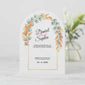 Faire carte d'invitation de mariage à arche de ver (Debout devant)