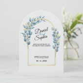 Faire carte d'invitation de mariage à arche de ver (Debout devant)