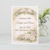 Faire carte d'invitation de mariage à arche floral (Debout devant)