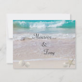 Faire carte d'invitation de mariage à la plage (Dos)