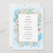 Faire carte d'invitation de mariage à l'hortensia (Devant)