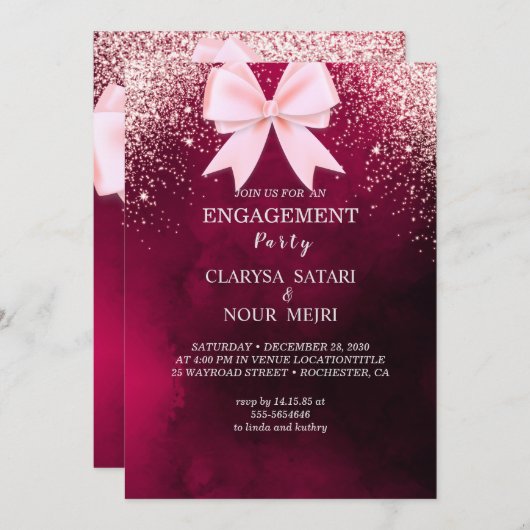 Faire carte d'invitation de mariage abstraite élég (Devant / Derrière)