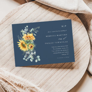 Faire carte d'invitation de mariage au tournesol e