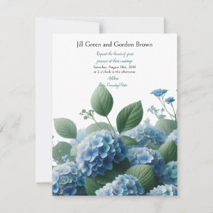 Faire carte d'invitation de mariage aux hortensias