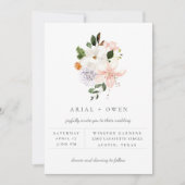 Faire carte d'invitation de mariage avec bouquet f (Devant)