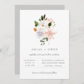 Faire carte d'invitation de mariage avec bouquet f (Devant / Derrière)