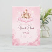 Faire carte d'invitation de mariage avec un châtea (Debout devant)