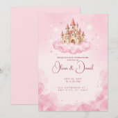 Faire carte d'invitation de mariage avec un châtea (Devant / Derrière)