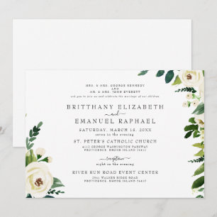 Faire carte d'invitation de mariage blanc avec les