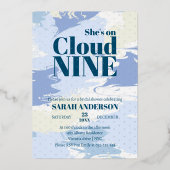Faire carte d'invitation de mariage bleu Cloud Nin (Recto)