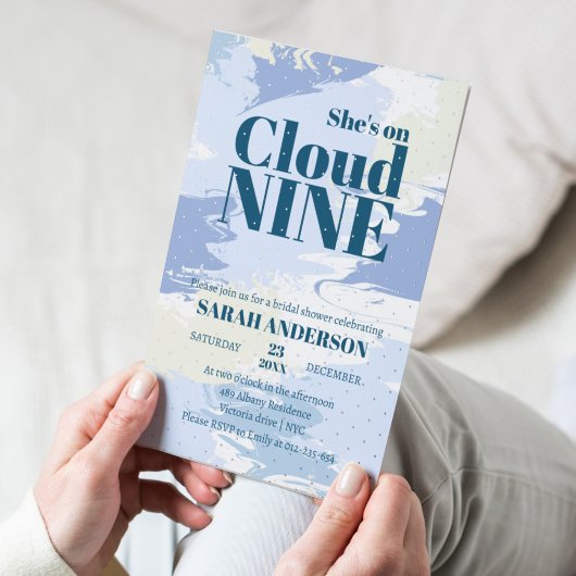 Faire carte d'invitation de mariage bleu Cloud Nin