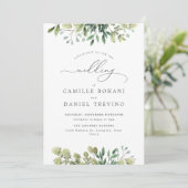 Faire carte d'invitation de mariage botanique à ve (Debout devant)