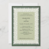 Faire carte d'invitation de mariage classique vert (Devant)
