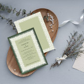 Faire carte d'invitation de mariage classique vert