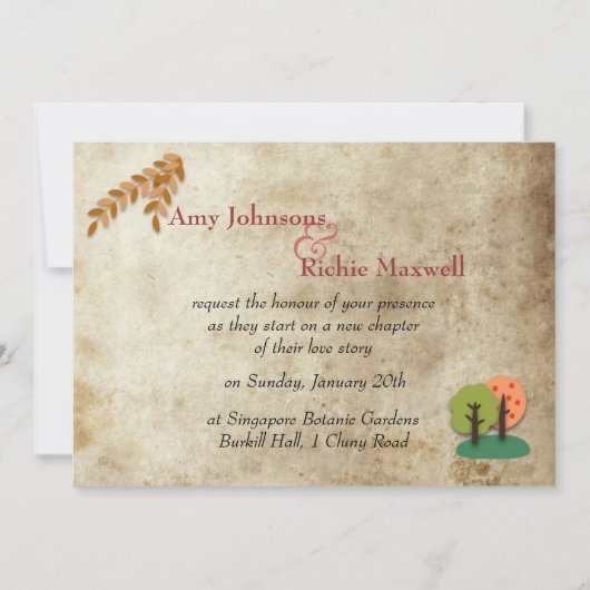 Faire carte d'invitation de mariage de château de (Devant)