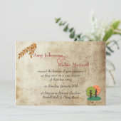 Faire carte d'invitation de mariage de château de (Debout devant)