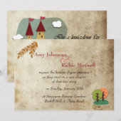 Faire carte d'invitation de mariage de château de (Devant / Derrière)