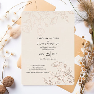 Faire carte d'invitation de mariage en feuille mét