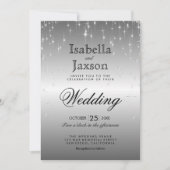 Faire carte d'invitation de mariage Étoile argenté (Devant)