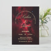 Faire carte d'invitation de mariage Galaxie Rouge (Debout devant)