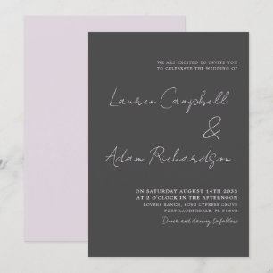 Faire carte d'invitation de mariage gris et rose t