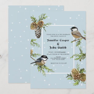Faire carte d'invitation de mariage hivernal avec