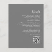 Faire carte d'invitation de mariage moderne grise (Dos)