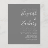 Faire carte d'invitation de mariage moderne grise (Devant)