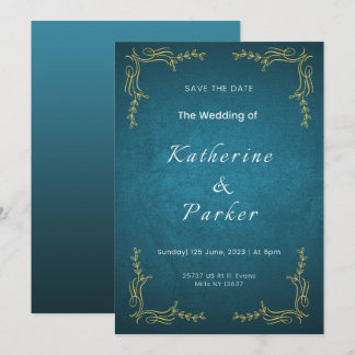 Faire carte d'invitation de mariage Navy et Blanc