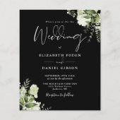 Faire carte d'invitation de mariage noir blanc ave (Devant)