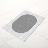 Faire carte d'invitation de mariage rayée grise (Rotation)