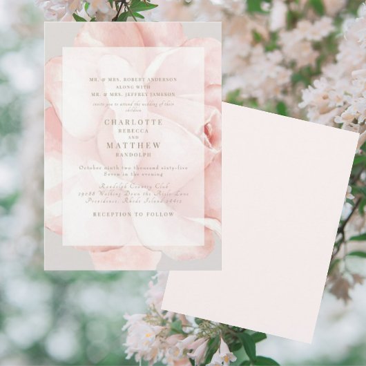 Faire carte d'invitation de mariage Rose Fardée de
