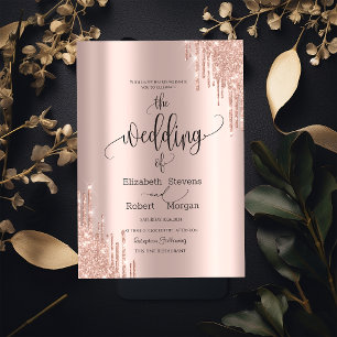 Faire carte d'invitation de mariage rose gold