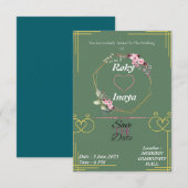 Faire carte d'invitation de mariage vert clair (Devant / Derrière)