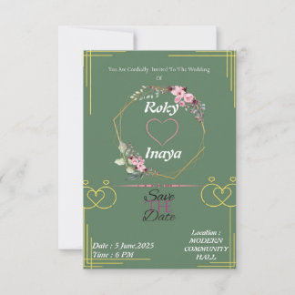 Faire carte d'invitation de mariage vert clair