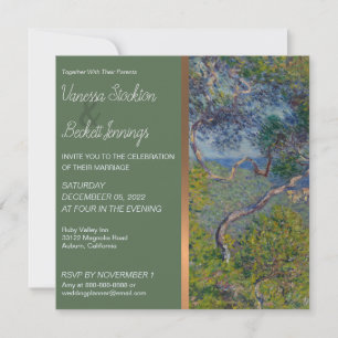 Faire carte d'invitation de mariage vintage Monet