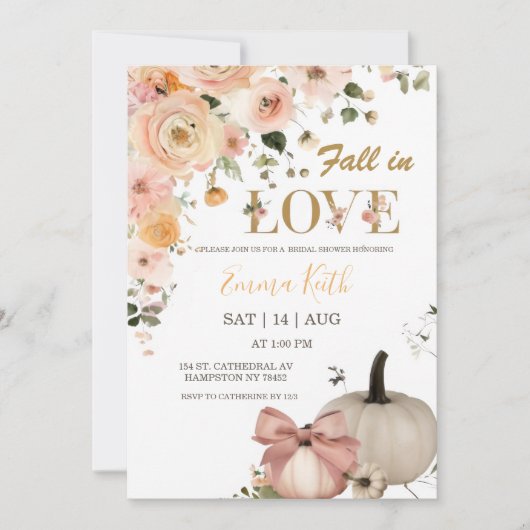 Faire carte d'invitation de shower de mariage auto (Devant)