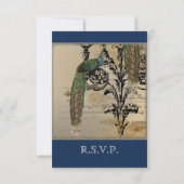 Faire carte d'invitation Mariage Paon Vintage 6 (Dos)