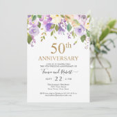 Faire carte d'invitation pour 50 ans de mariage or (Debout devant)
