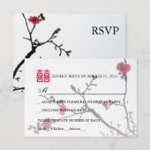 Faire carte double bonheur Sakura RSVP (Devant / Derrière)