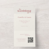 Faire carte invitation code QR Rose Poussière Rétr (À l'intérieur)