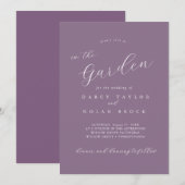 Faire Charme Invitations de Mariage Jardin Violet (Devant / Derrière)