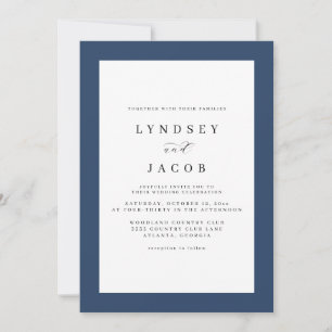 Faire Classique Invitation de Mariage Bleu Classiq