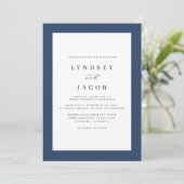 Faire Classique Invitation de Mariage Bleu Classiq (Debout devant)