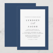 Faire Classique Invitation de Mariage Bleu Classiq (Devant / Derrière)