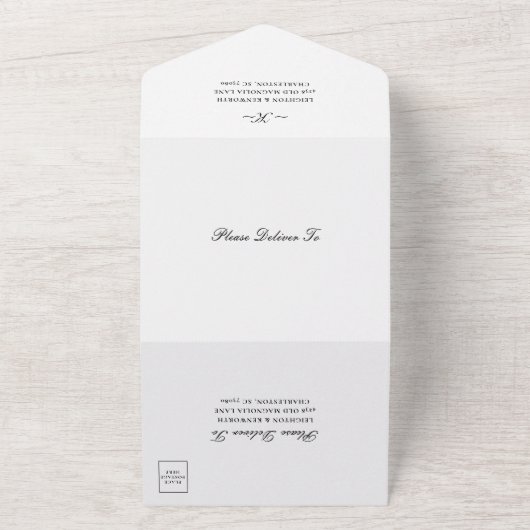 Faire Classique Invitation de Mariage Noir et Blan (Dehors)