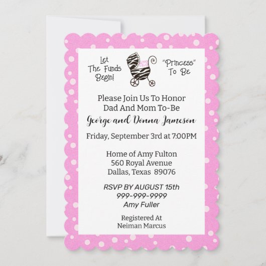 Faire commencer les fonds “PRINCESSE” Invitation (Devant)