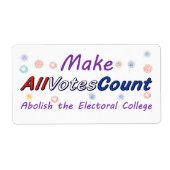 Faire Compter Tous Les Votes, étiquettes d'expédit (Devant)