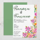 Faire Confiance à Vous Invitation de Mariage Flora (Devant / Derrière)