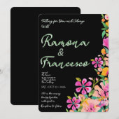 Faire Confiance à Vous Invitation de Mariage Flora (Devant / Derrière)